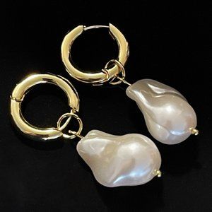 ✨Elegant Baroque Pearl Dangling Earrings Hypoallergenic